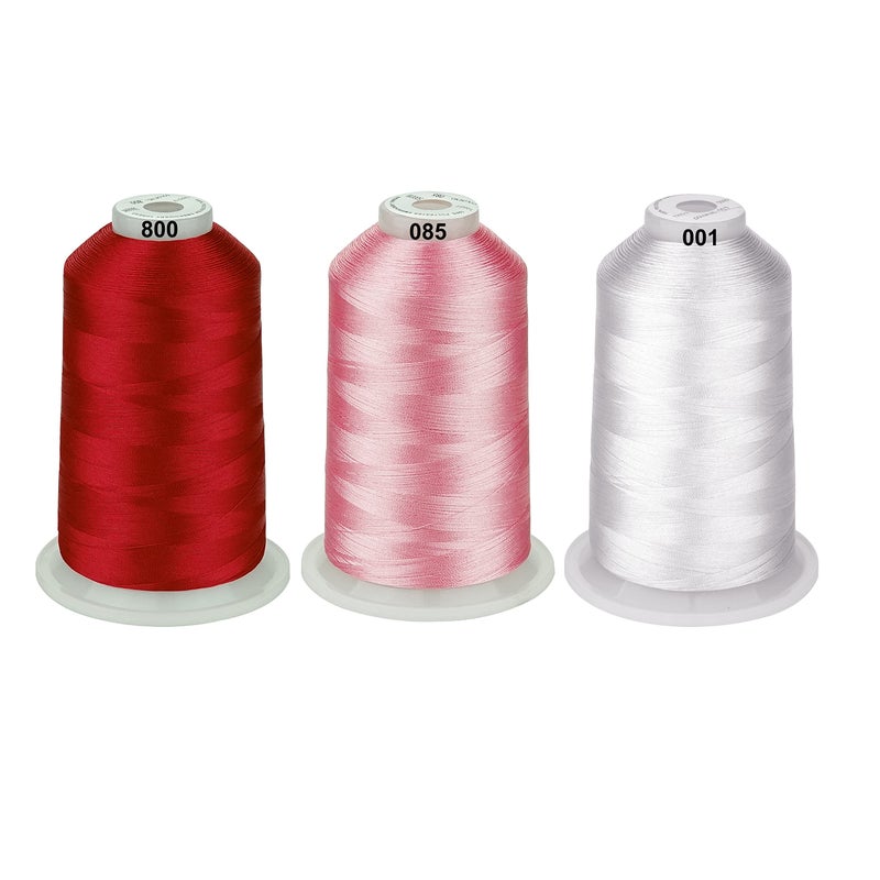 Simthread - 33 Selections - Various Assorted Color Packs of Polyester Embroidery Machine Thread Huge Spool 5500Y for All Sewing Embroidery Machines - Christmas Colors - Image 2